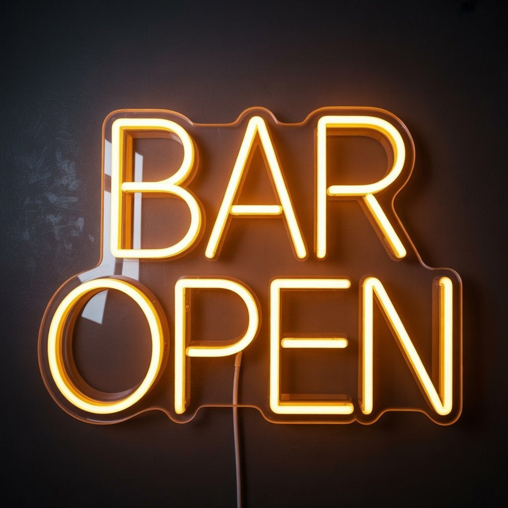 Bar Open Neon Sign for Home Bar Decor