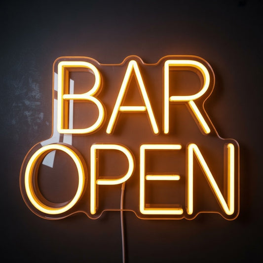 Bar Open Neon Sign for Home Bar Decor