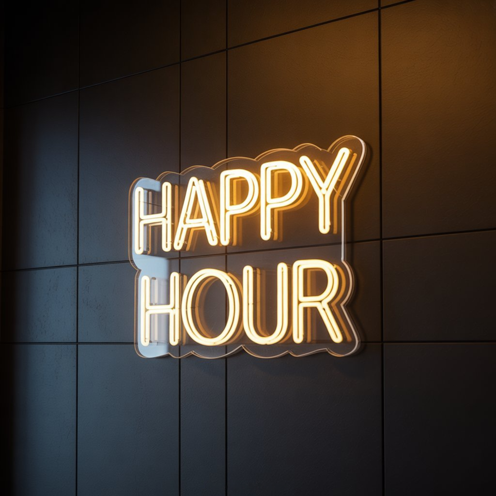 Happy Hour LED Neon Light Display