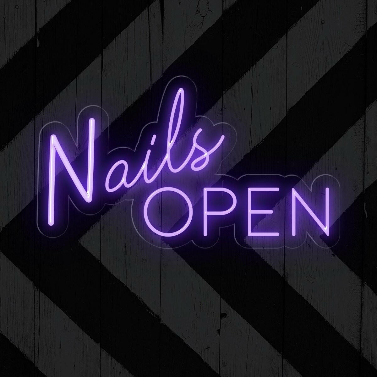 Nails Open Neon Sign | Salon Entrance Led Light Decor - NEONXPERT