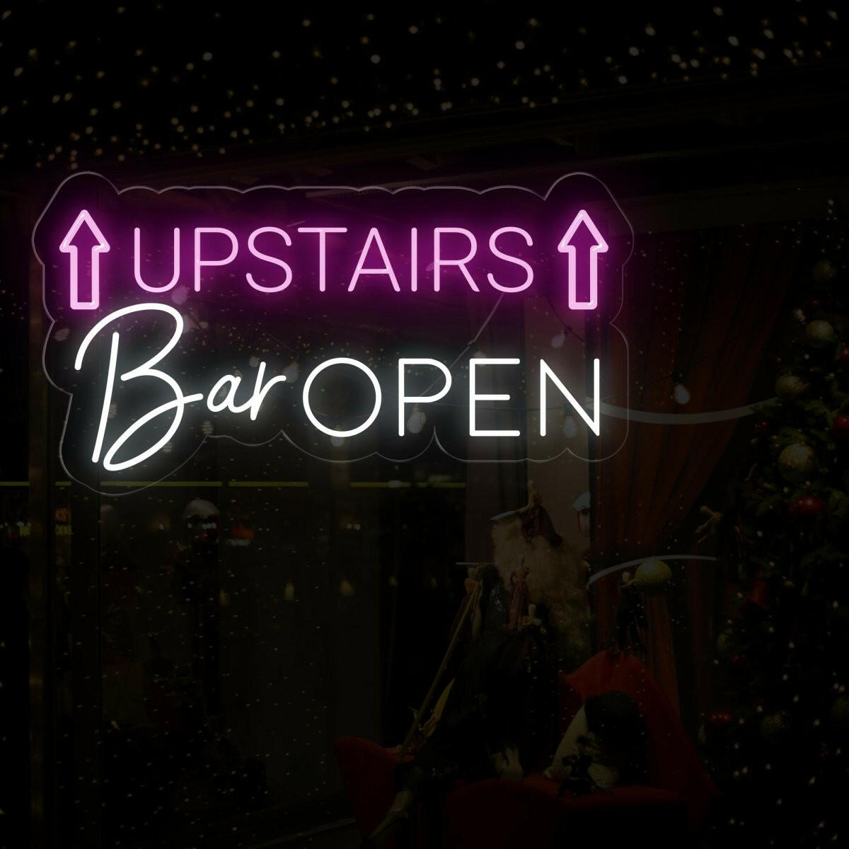 Neon Open Sign for Upstairs Bar - Inviting Illumination - NEONXPERT