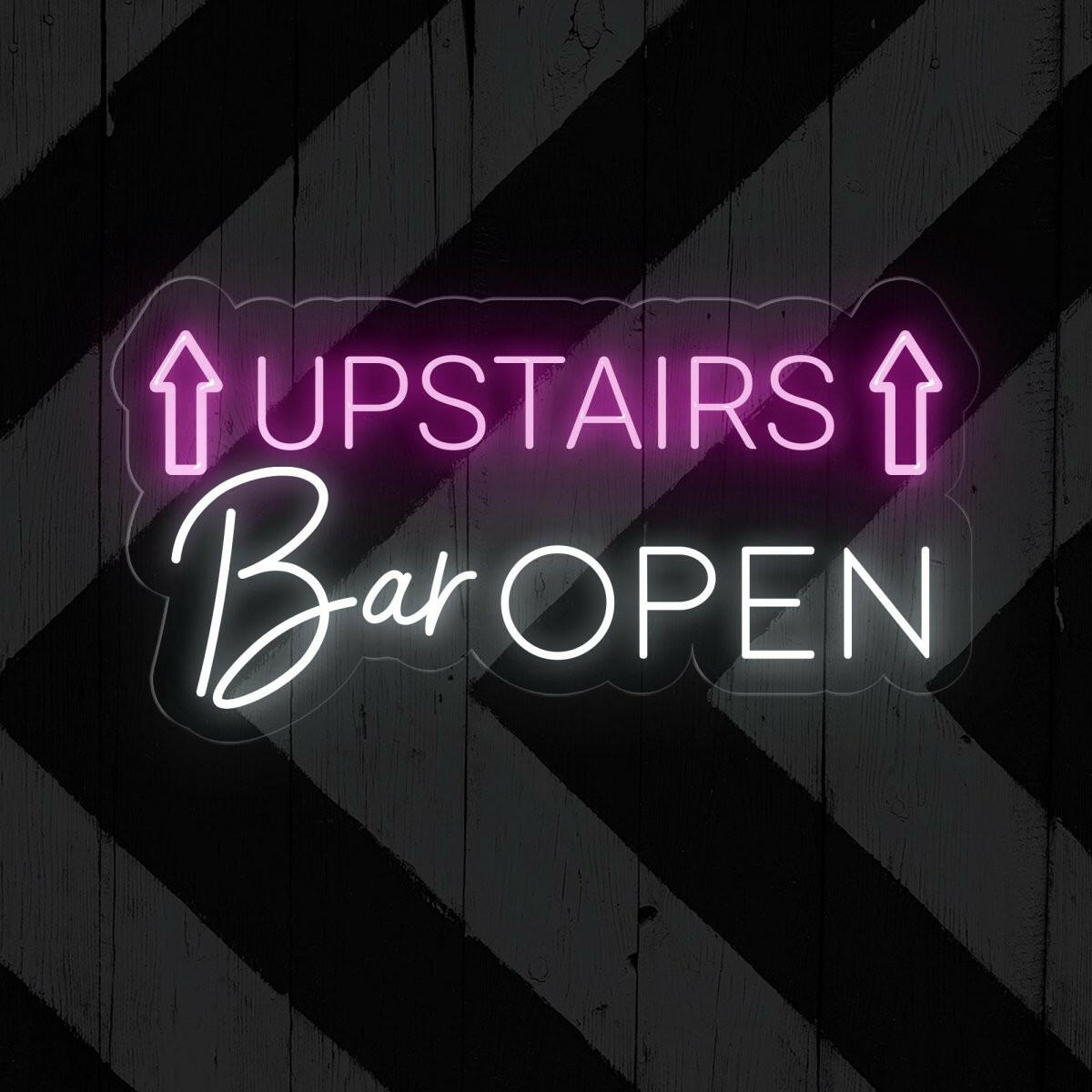 Neon Open Sign for Upstairs Bar - Inviting Illumination - NEONXPERT