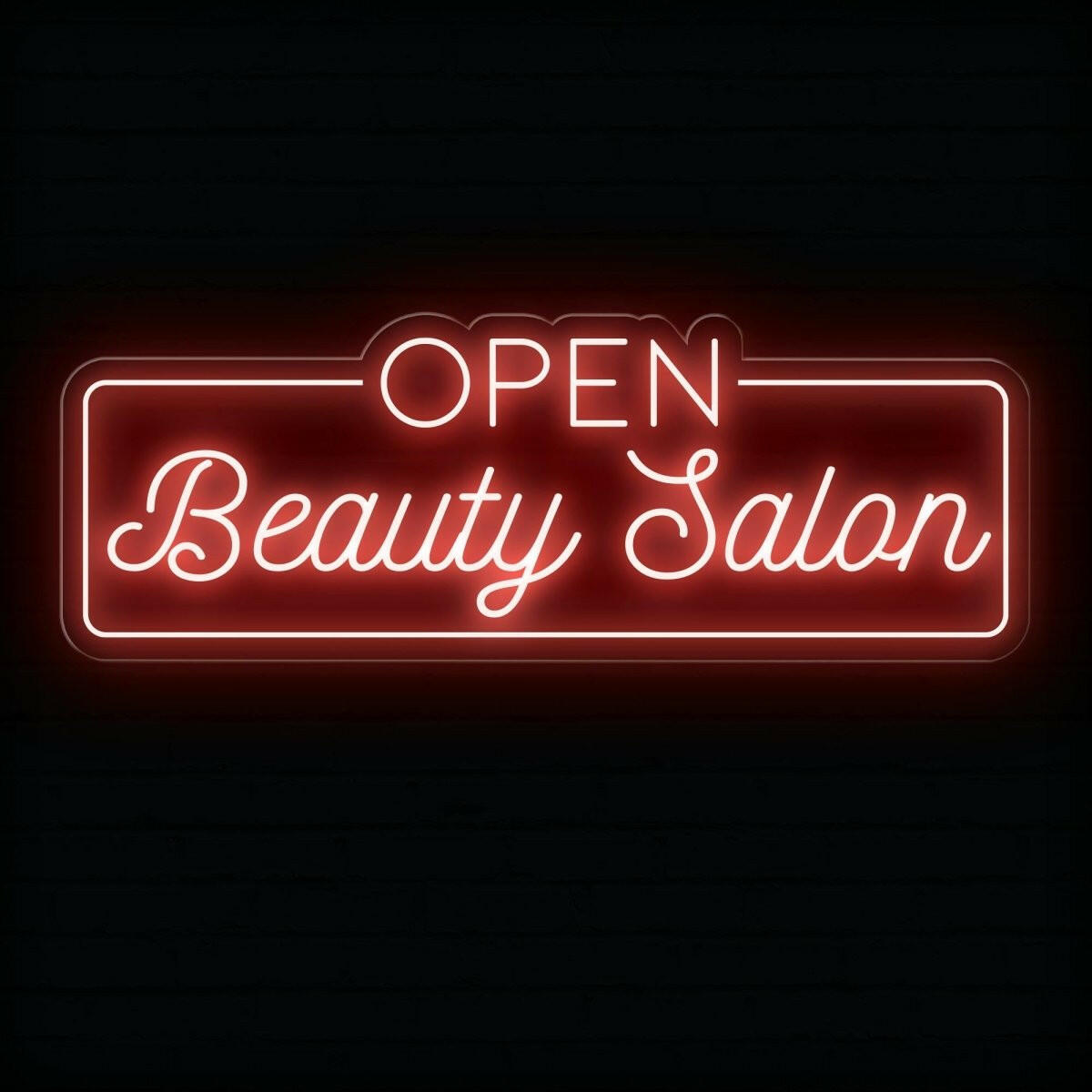 Open Beauty Salon Neon Sign - LED Light for Stylish Business Entrance - NEONXPERT