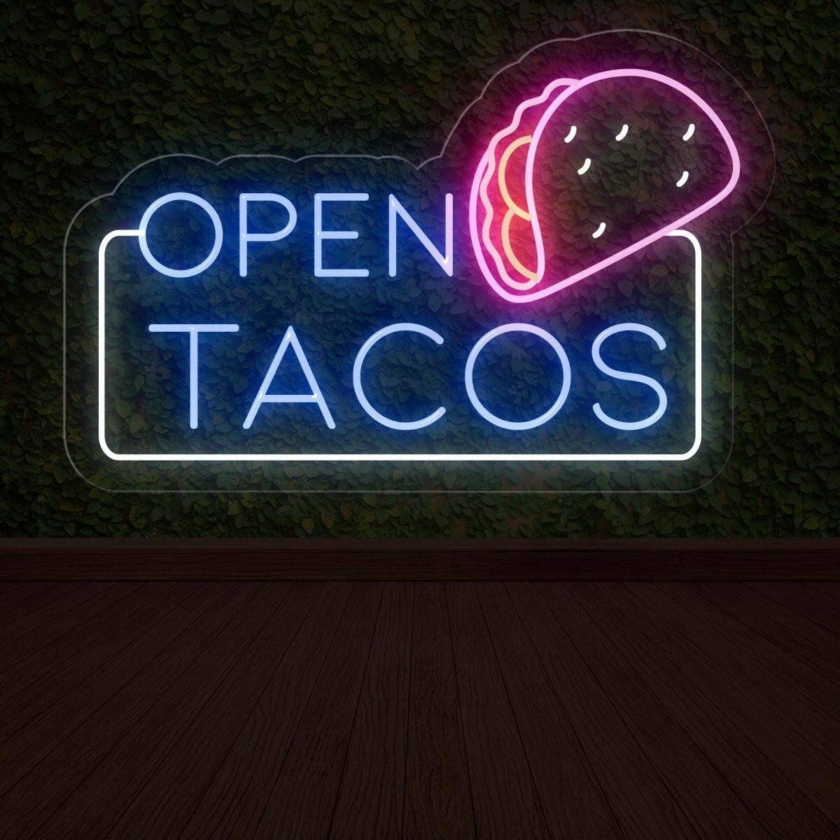Open Tacos Neon Sign | Irresistible Illumination for Your Taco Spot - NEONXPERT