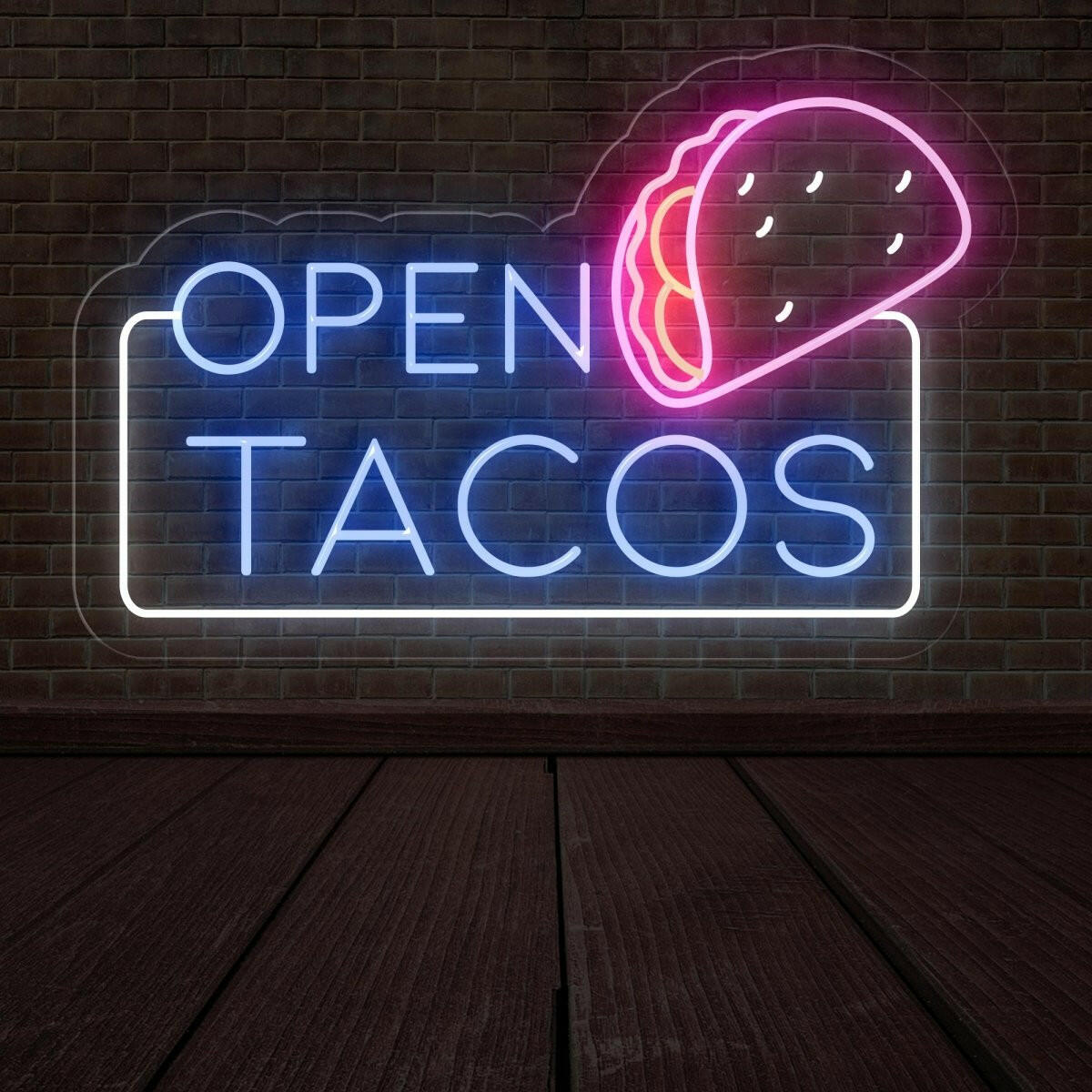 Open Tacos Neon Sign | Irresistible Illumination for Your Taco Spot - NEONXPERT