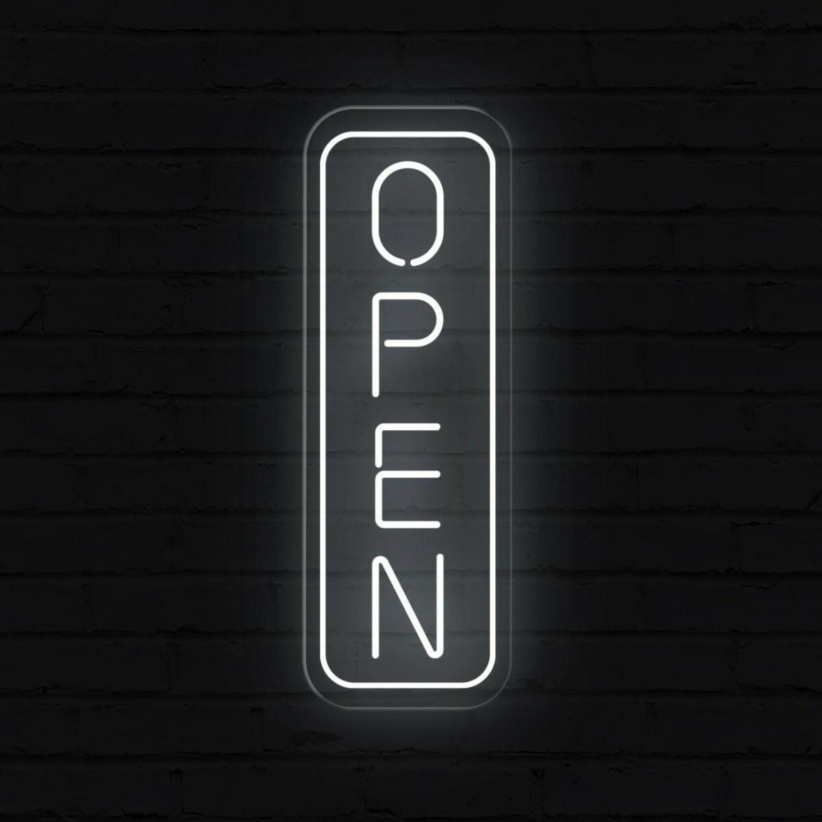 Open Vertical LED Neon Sign | Large Outdoor Light Up Sign - NEONXPERT