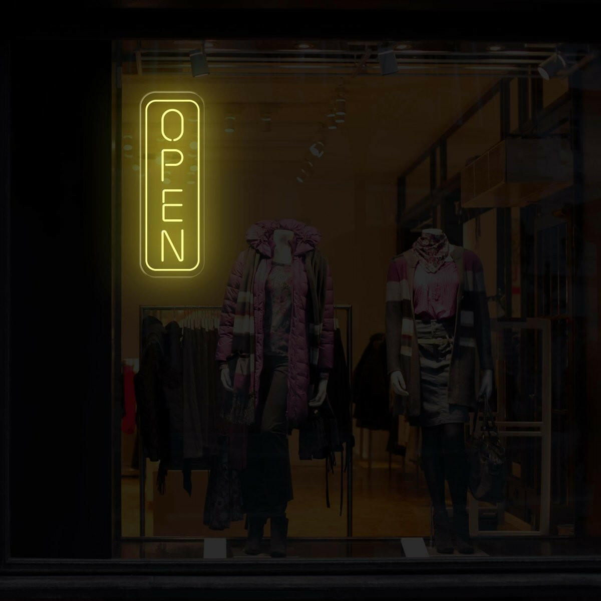 Open Vertical LED Neon Sign | Large Outdoor Light Up Sign - NEONXPERT