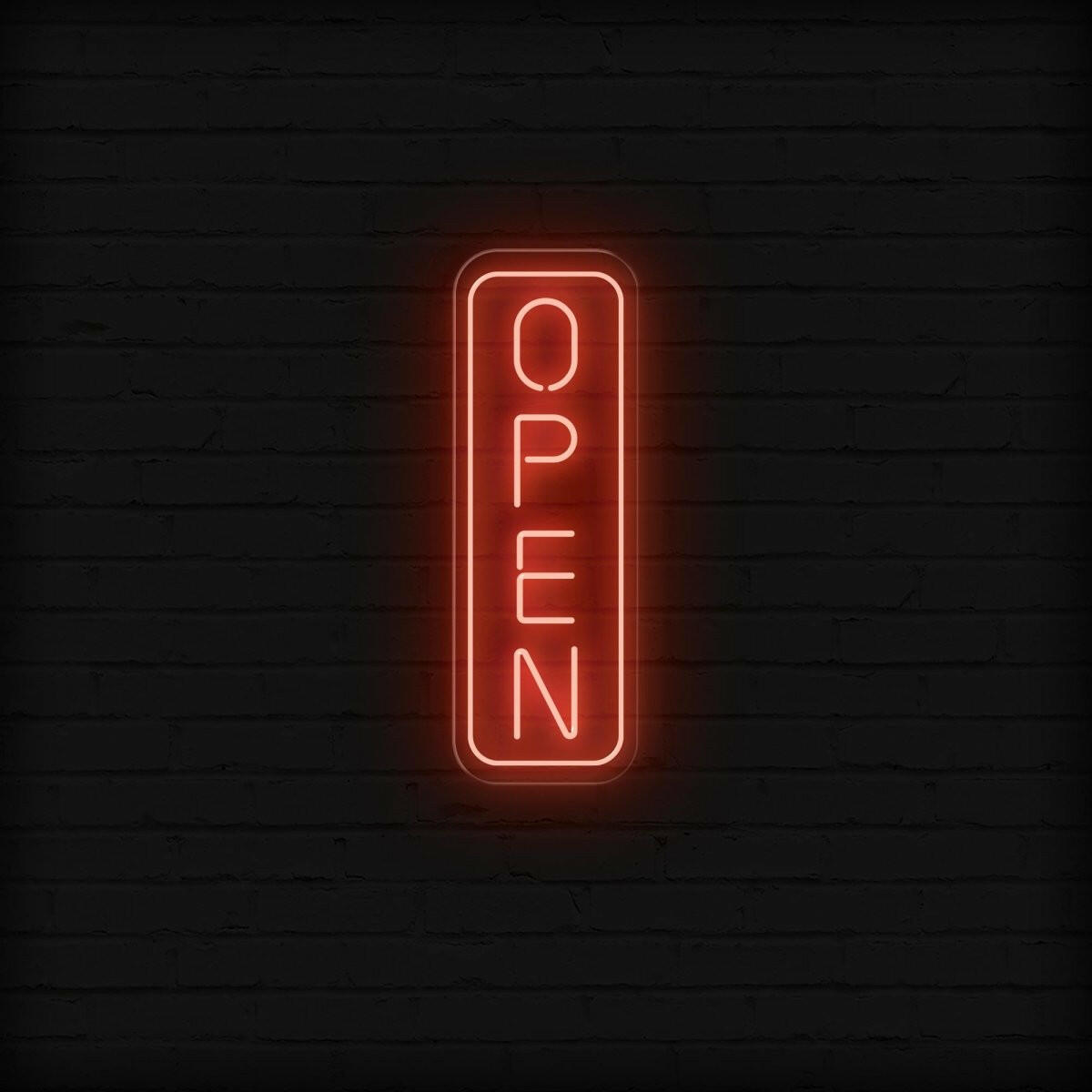 Open Vertical LED Neon Sign | Large Outdoor Light Up Sign - NEONXPERT