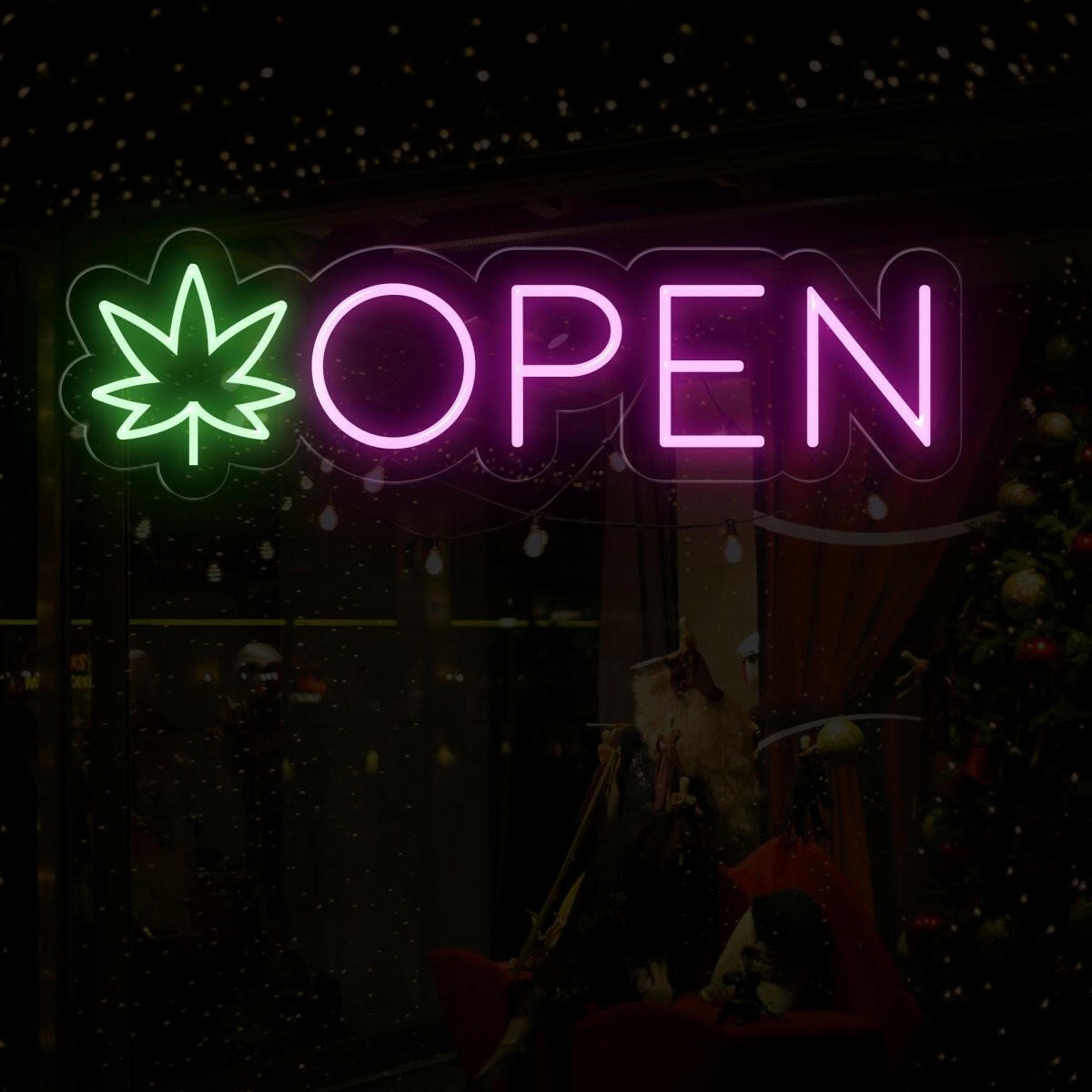 Open Weed Neon Sign | Elevate Your Space with Cannabis Signage - NEONXPERT