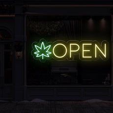 Open Weed Neon Sign | Elevate Your Space with Cannabis Signage - NEONXPERT