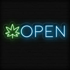 Open Weed Neon Sign | Elevate Your Space with Cannabis Signage - NEONXPERT