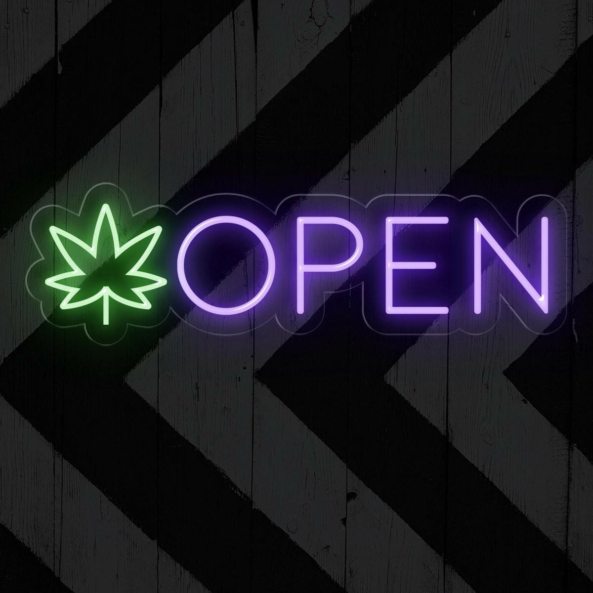 Open Weed Neon Sign | Elevate Your Space with Cannabis Signage - NEONXPERT