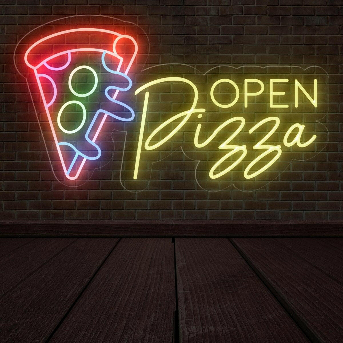 Light up Pizza Open Neon Sign - OPENSIGNCO